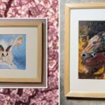 馬と蚕の絵のコラージュ　玲瓏たる産業動物たちという作品シリーズの説明用　makiyoshida作成 makiyoshida撮影
